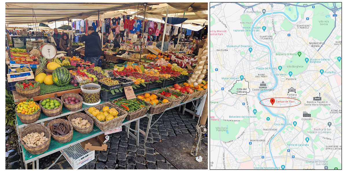 Campo de’ Fiori Roma: esempi unici di prodotti servizio “home made”